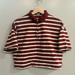 Levis oversized boxy cropped polo shirt